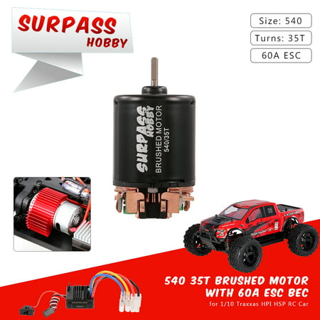 540 35T Brushed Motor & Waterproof 60A ESC Combo für RC 1/10 HPI Traxxas